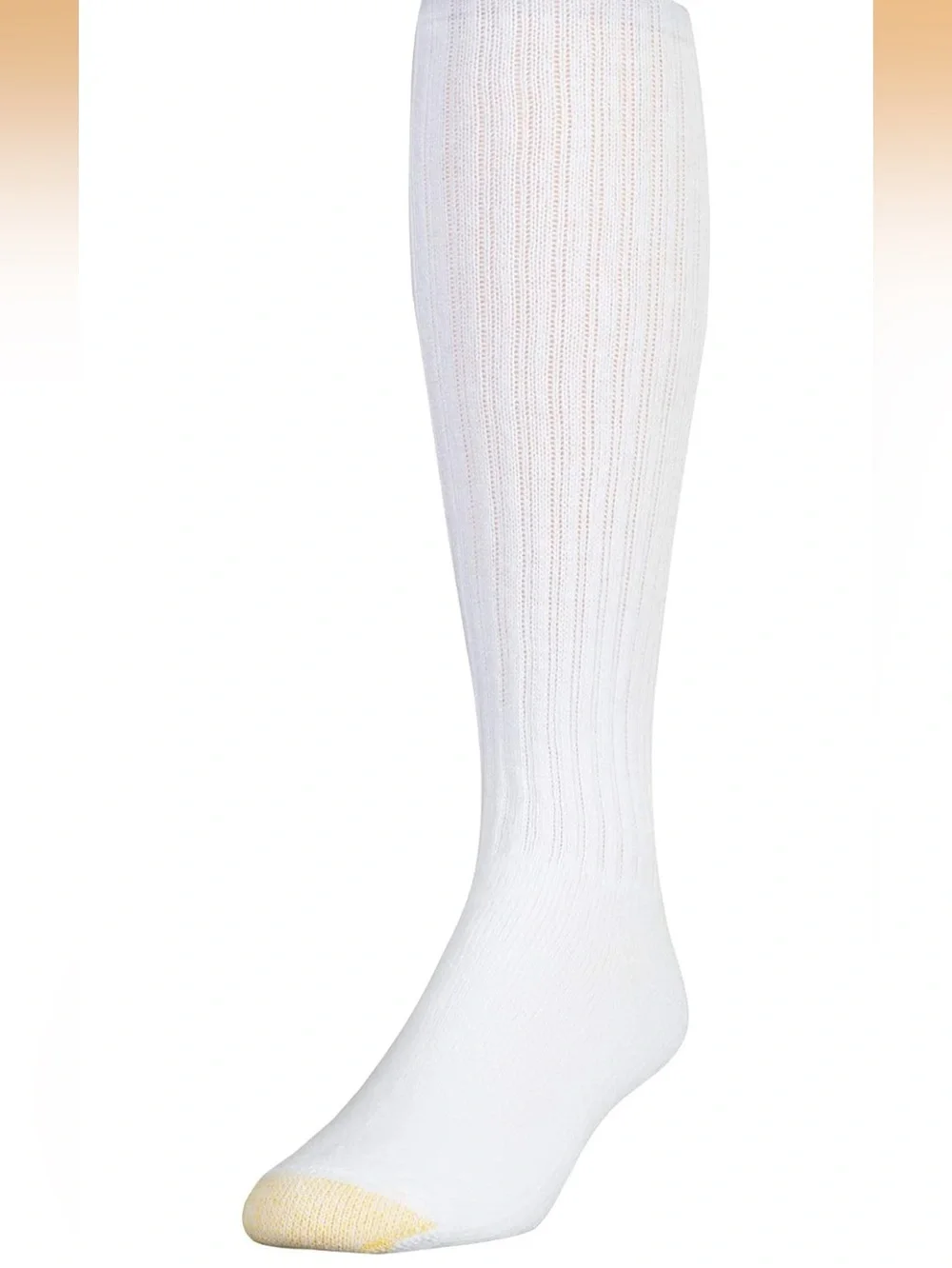 GOLD TOE SOCKS BRAND NEW ULTRATEC White Crew Socks with GOLD Toe - Pack of 3